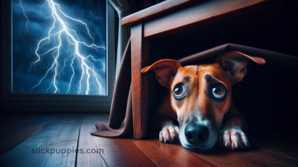 Stop a Dog from being afraid of Thunderstorms